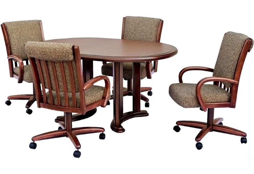 Kitchen Table With Swivel Seats : Hanover Traditions 5 Piece Aluminum
